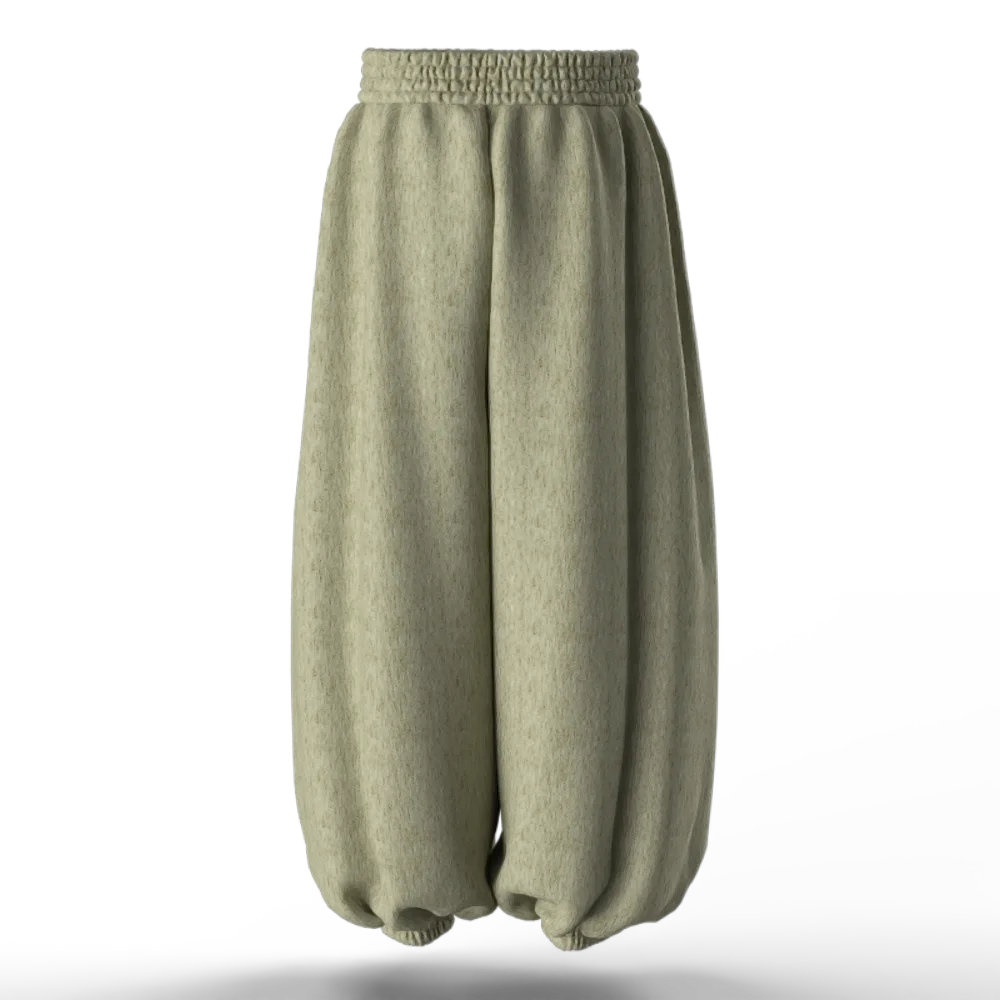 2025 Summer Casual Loose Elastic Waist Crocheted Fleece Lined Boot Cut Wide Leg Pants Anti-Wrinkle Plain Dyed ODM MegaBDM