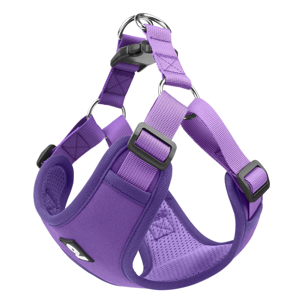Custom Luxury Simple Polyester Pet Harness Breathable No Pull Adjustable Dog Training Harness Solid Direct Manufacturer