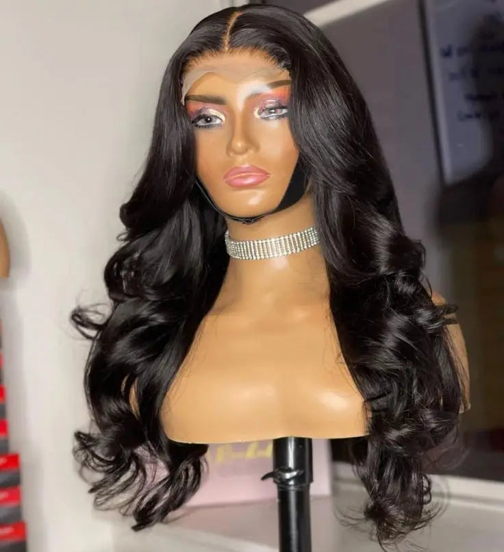 HD Human Hair Remy Hair Long Lace Closure Wigs for Lace Glueless Pre Plucked 250% Density for Women MegaBDM
