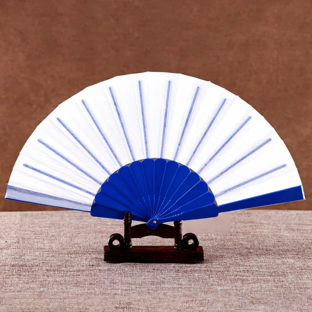New Arrivals Delicate 23cm Plastic Hand Folding Fan Customized High Quality Custom Printed Festival Hand Fan