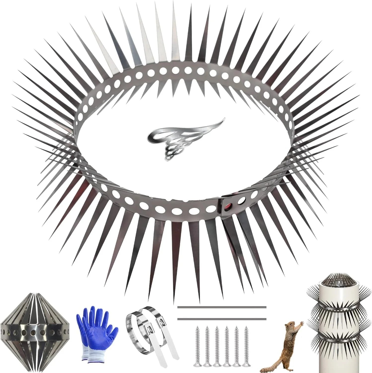 Stainless Steel Fence Spike 1m Outdoor Birds Pigeons Crows Deterrent Devices Anti Climb Spikes Keep Squirrel Raccoon Snake Away