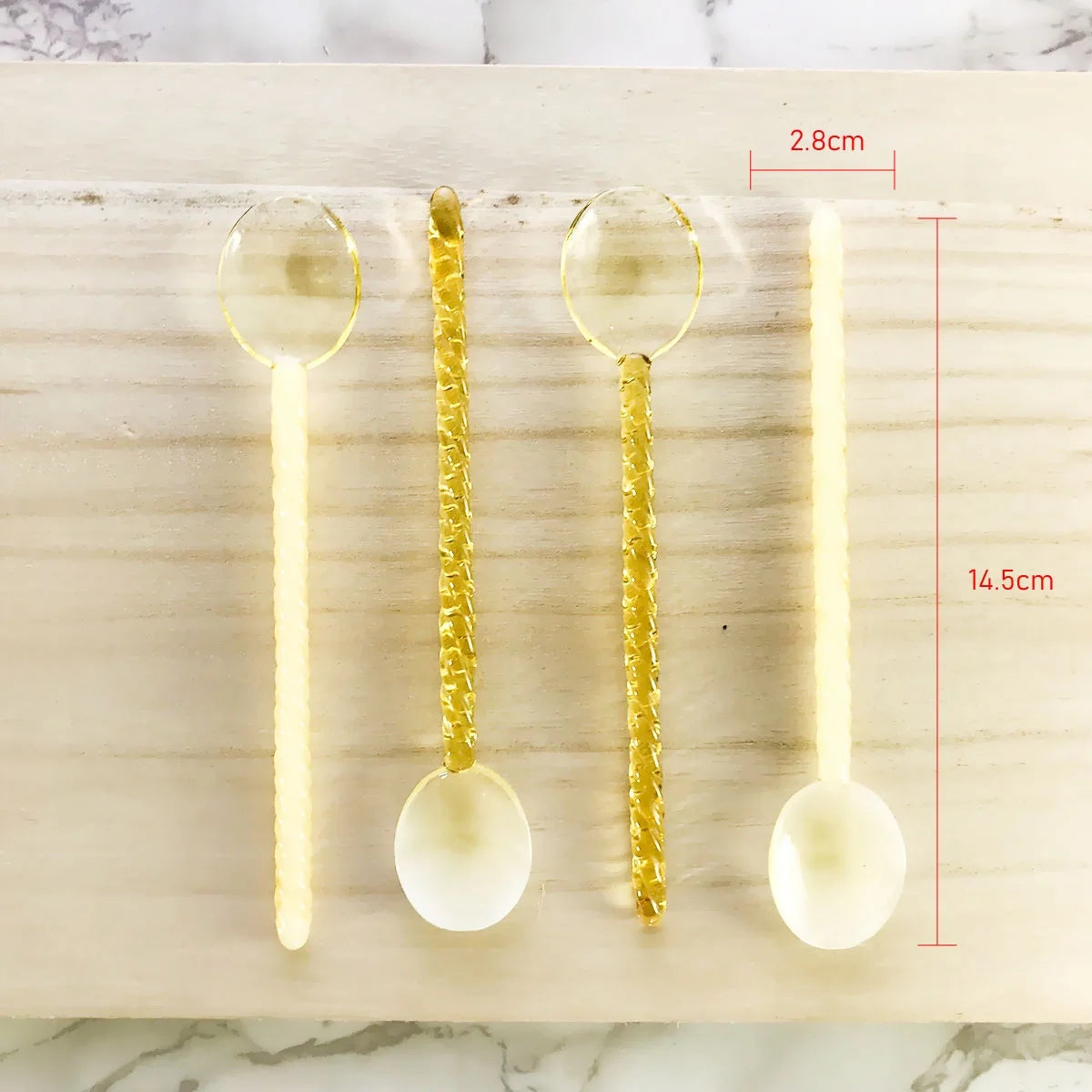 Handmade Reusable Twist Borosilicate Glass Spoons-Eco-Friendly European Style Durable Safety 15cm Length Customized Color Logo MegaBDM