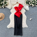 2025 Summer One Shoulder Slit Tunic Casual Midi Dress For Women Sleeveless Empire Lace Vestidos