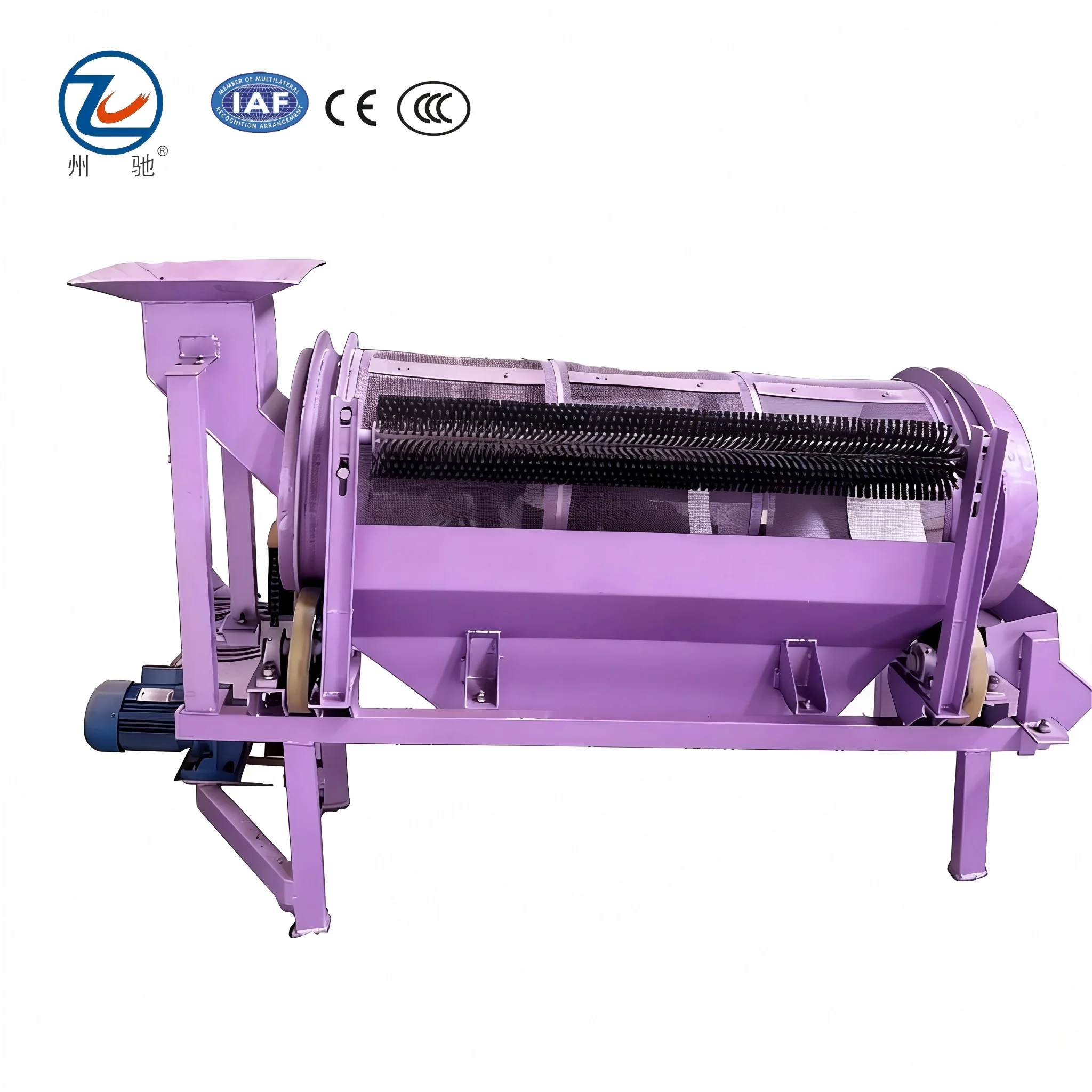 ZHOUCHI 1500mm Drum Sand Screening Machine Motor Custom Screen Aperture Wear-Resistant Carbon Steel 380V for Ore Gravel