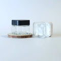 2oz Square Colored Glass Cosmetic Jar with Plastic Cap Custom Logo Printing Spray Coating Cream & Skincare Packaging MegaBDM
