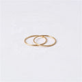 Women 18k Plain Gold Matt Surface Dainty Rings Stainless Steel Trendy Simple Gold Plated Jewelry