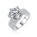 S925 Sterling Silver VVS 5CT Moissanite Diamond Ring for Women With Certificate Luxury White Gold Plated Engagement Rings