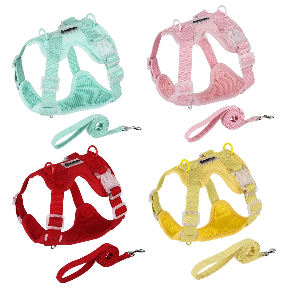Personalized Manufacturer Adjustable Strong Training Small Pet Harnesses Luxury Custom Dog Leash Harness Set