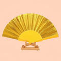 In Stock Handmade Plastic Folding Hand Fan Customizable for Travel and Advertising