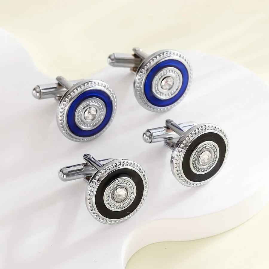Hot-selling Men's Simple Round Cufflinks Alloy Cuff Links New Triangular Cufflinks Stylish Business Shirt Men's Cufflinks