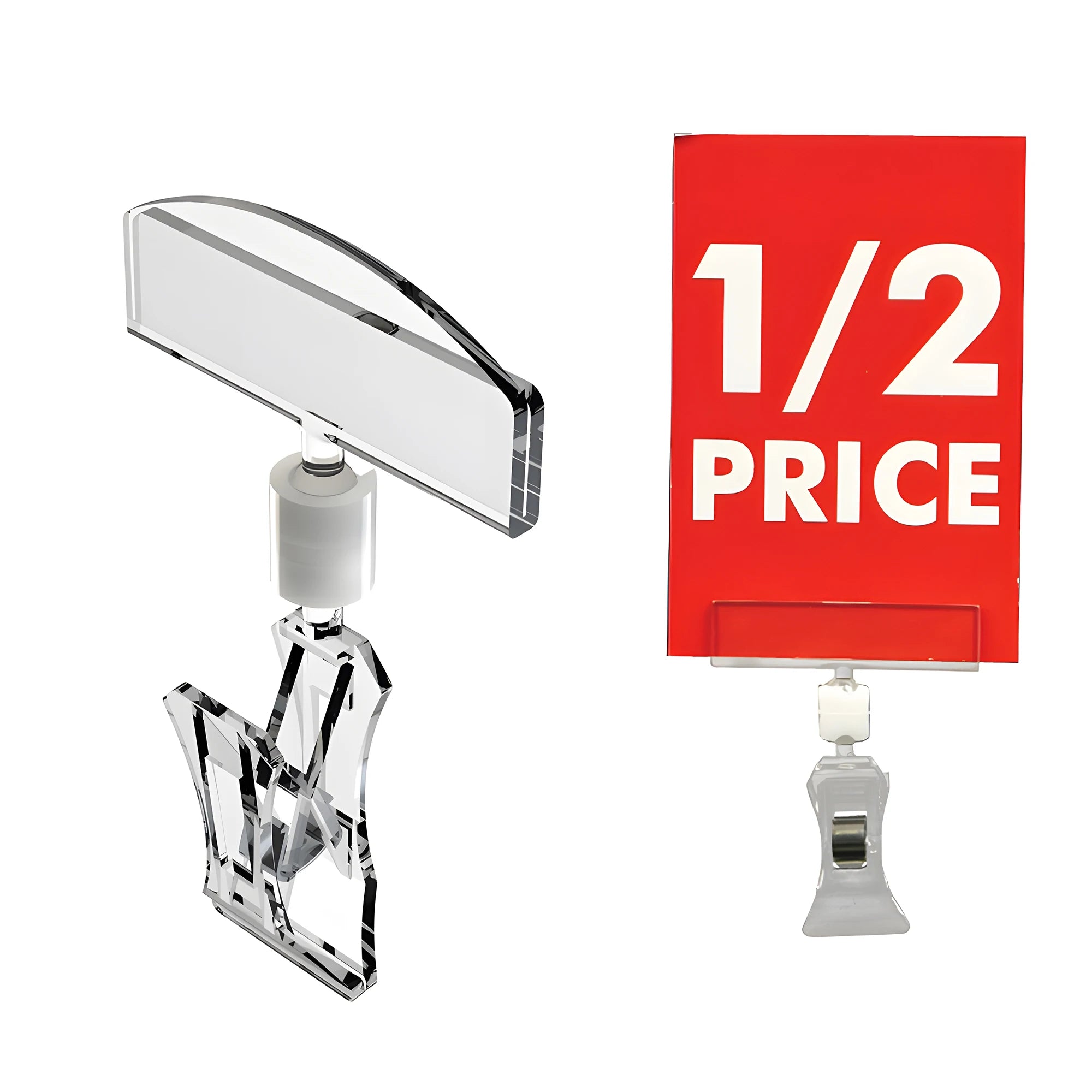 Price Display  Label Price Tag Holder Clear Plastic POP Price Holder Clips
