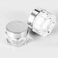 15g 30g Octagonal Luxury Clear Red Silver Plastic Cosmetic Rose Container Skin Care Packaging Acrylic Cream Jar