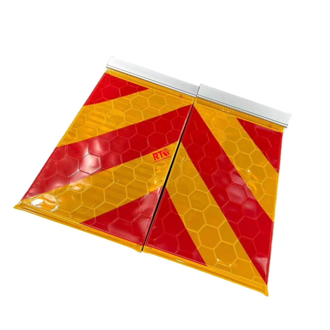 Customize Reflect Tail Lift Warning Flag Set With Aluminum Holder Warning Reflective Flag for Truck Trailer