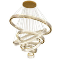 6 Ring Large Led Crystal Chandelier Villa Duplex High Altitude Luxury Ceiling Pendant
