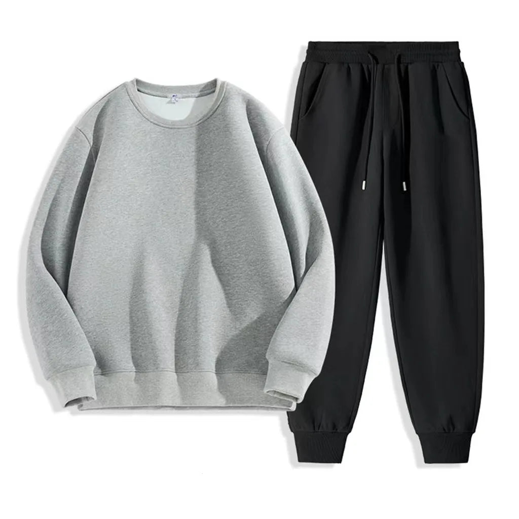 OEM Mens Casual Sports Hoodie Set Crew Neck Sweatshirt Long Sleeve Pants Two Piece Set Running Tracksuit Autumn Mens Activewear MegaBDM