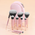 10 Pcs Mini Makeup Brush Set Short Pole Transparent Handle Portable for Loose Powder Contouring Blush Eyeshadow Brush MegaBDM