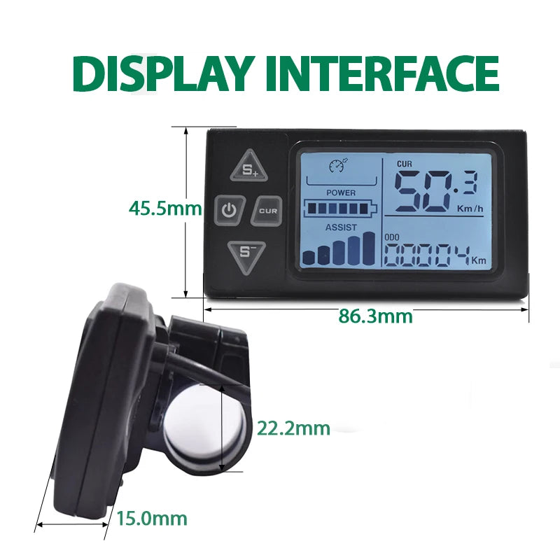 S861 Compact Bicycle Computer Screen Intuitive Display for Electric Bikes and Scooters LCD Computer Accessories MegaBDM