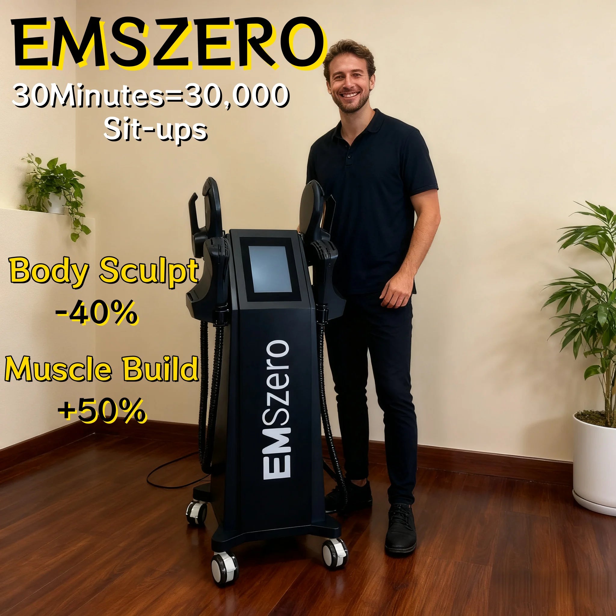 Professional RF EMSzero Body Sculpting Machine Electric EMS Fat Burning Slimming Muscle Stimulator 15 Tes 6500W 5 Handle Neo