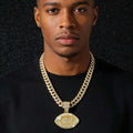 Iced Out Big Eye Pendant Necklaces Gold Plated Rhinestone Cuban Link Chain HipHop Bling Eye Charm Statement Streetwear Accessory MegaBDM