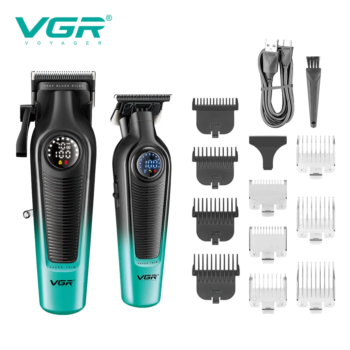 VGR Hair Trimmer Professional Trimmers Barber Cordless Clippers Electric Hair Cut Machine LED Hair Trimmer for Men V-996 V-196