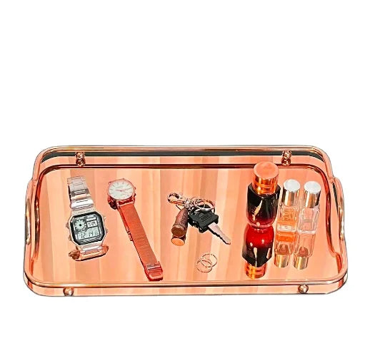 Luxury Rose Gold Steel Serving Earrings Jewelry Tray for Display
