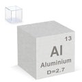 Aluminum Cube 0.39'' 99.99% High Purity Metal Density Element Cube for Elemental Collection Experiment Gift with Acrylic Case