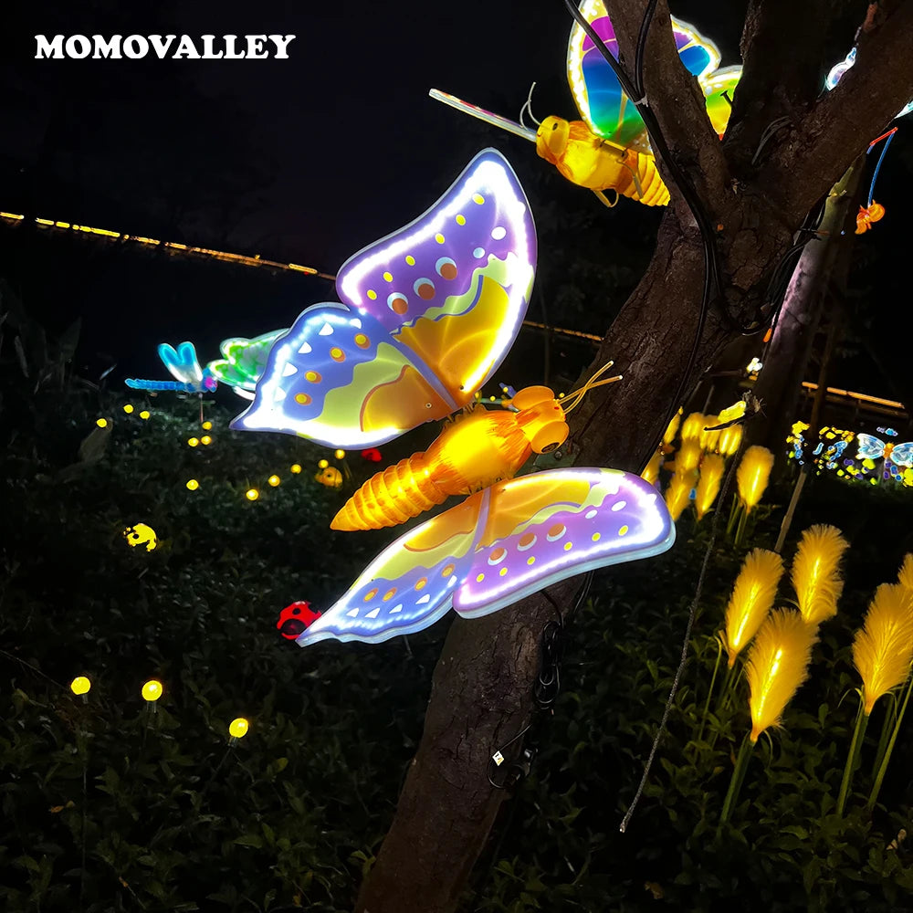 Outdoor Garden Camping Decorating Lighting Motif Christmas Flutterby Decorative Butterfly with Light  to Hospitality Projects