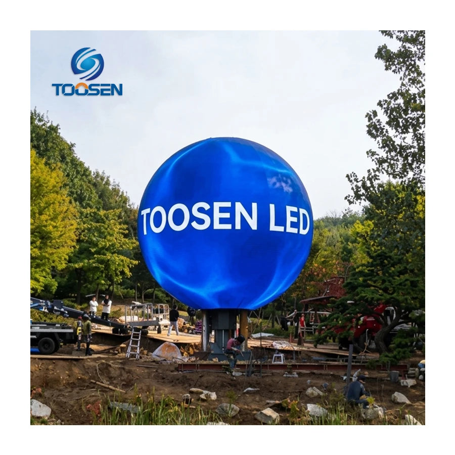 9m Diameter Outdoor Ball LED Display IP65 Waterproof 12-Level Typhoon Resistance Spherical LED Screen for Mall Landmark Art MegaBDM