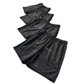 Custom Black Solid Rhinestone Men's Breathable Summer Streetwear High Street Hip Hop Mesh Elastic Waist Sparkle Gym Shorts