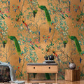 Photo Wallpaper Murals Bird Coloured Brown Green Blue Non Woven Vinyl Premium Wall Mural Floral