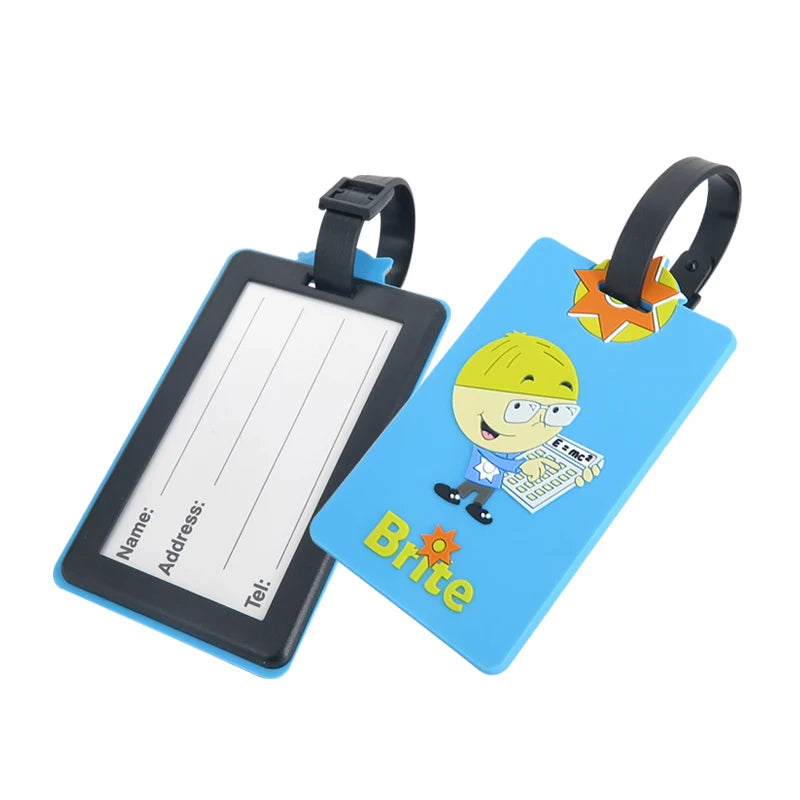 Hot Sale Finish PVC Luggage Tag Anime Cartoon Design Plastic Soft PVC Travel Luggage Tags with Custom Design and Color