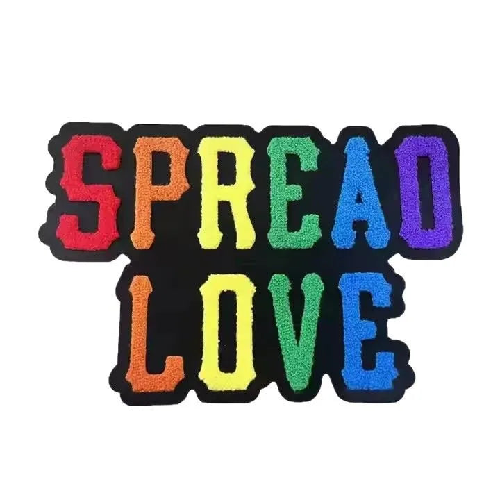Customize Design Style Chenille Letter Logo Patch Low Moq Large Colorful Letter Chenille Patch Iron On Clothing