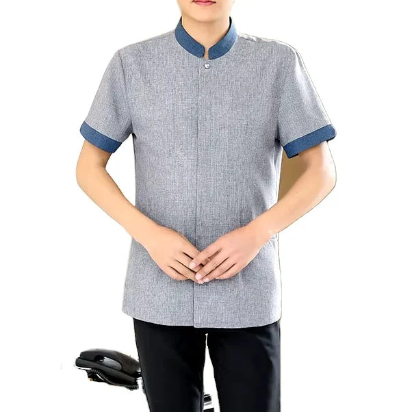 Oem Customized logo Design Unisex Half-sleeved Hotel Room Cleaning Hotel Housekeeping Clothing Cleaning Clothes