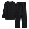Women's Luxury Elegant Vintage Black Pyjama Cotton Sleepwear Elastic Waist Soft Printed Pattern Knitted Pajama Spring Summer