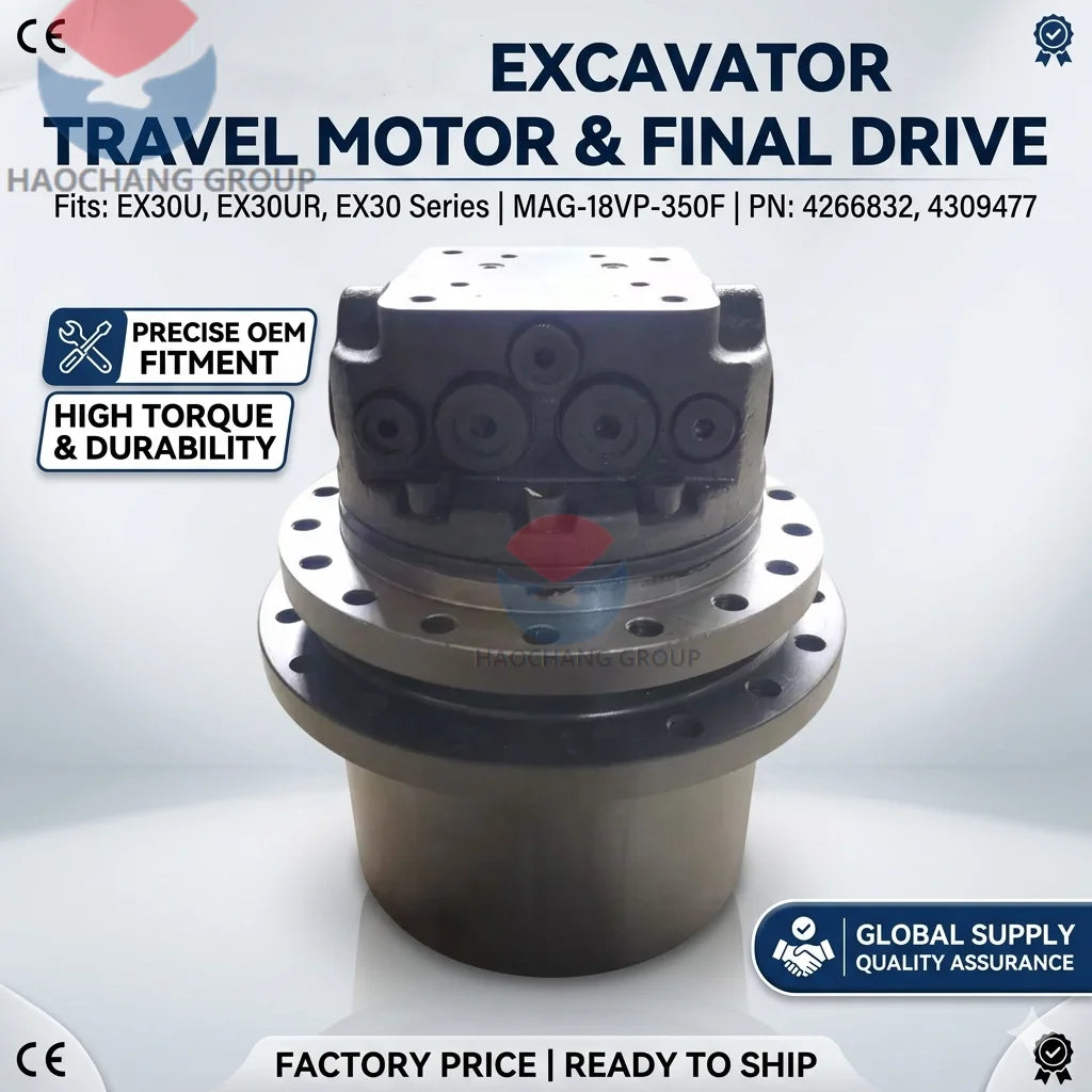 Travel Motor Final Drive for Hitachi EX30-2 EX30U EX30UR Excavator Hydraulic Parts 4266832 4309477 MAG-18VP-350F Assembly MegaBDM