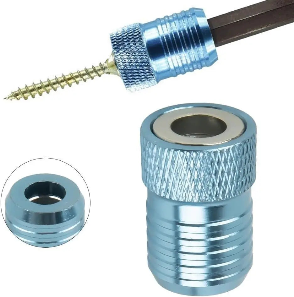 1/4 Inch 6.35 Anti slip Removable Aluminum Screwdriver Bit Head Strong Magnet Screw Ring Holder for Building Projects MegaBDM
