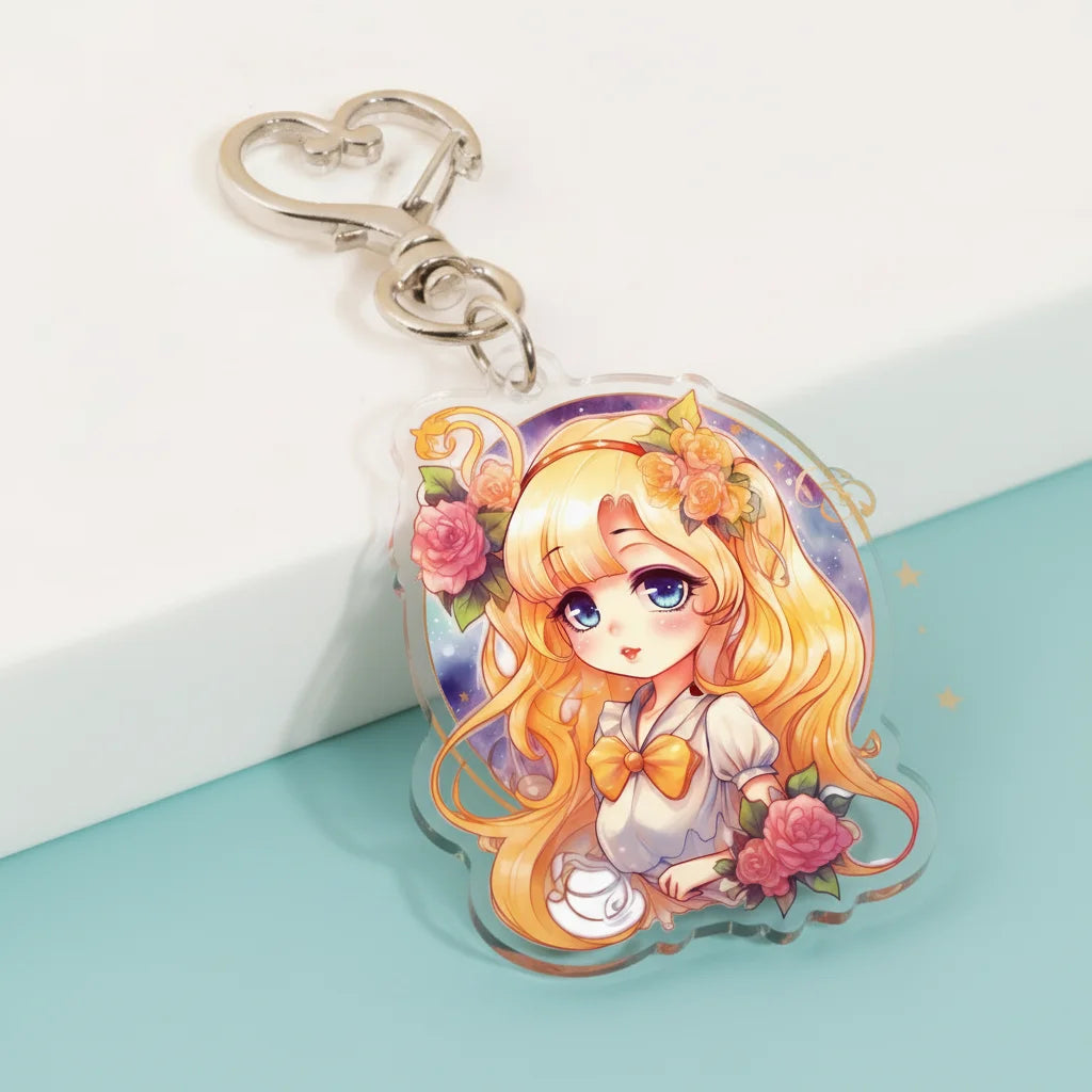 Custom Design Holographic Star Key Jewelry Double-Sided Printable Epoxy Acrylic Key Holographic Star MegaBDM