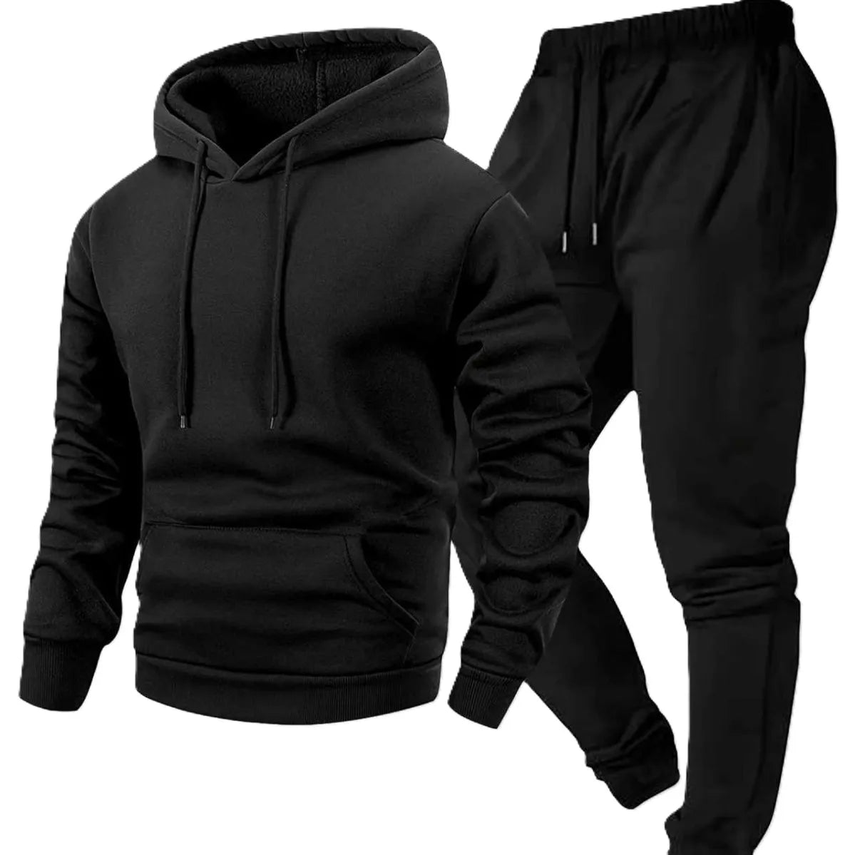 China Bangladesh Factory Price OEM Customized Logo Embroidery 250g Mens Sports Hooded Solid Color Pullover Two Piece Set Hoodie