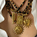Fashion Stainless Steel Pendant Leopard Velvet Rope Ladies Design Necklace Autumn and Winter All-match Ladies Necklace