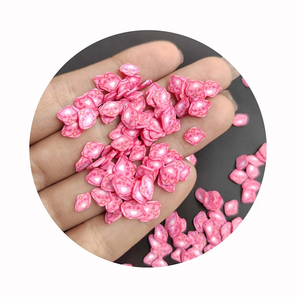 Bulk 500g/Lot Mini Pink Oceans Animals Polymer Slices Lovely Nail Art Design Clay Sprinkles Hot DIY Craft Supplies