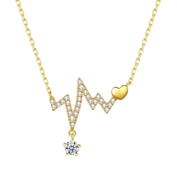 Wholesale Statement Cubic Zirconia 925 Sterling Silver Designer Accessory Gold Pendants Necklace for Pretty  Womens Girlfriend
