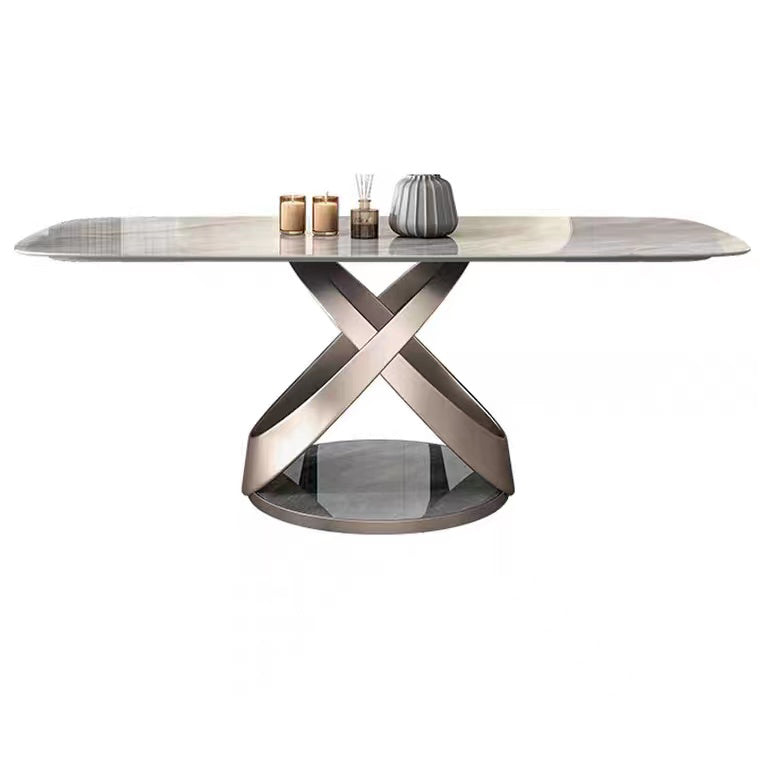 Luxury Italian Dinner Dining Table and 6 Chairs Modern Marble Stone Dining Room Table Set
