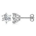Lab Grown Gemstone 1CT Moissanite Diamond 925 Sterling Silver Classic 6 Prong Solitaire Stud Earrings Jewelry Destiny Jewellery