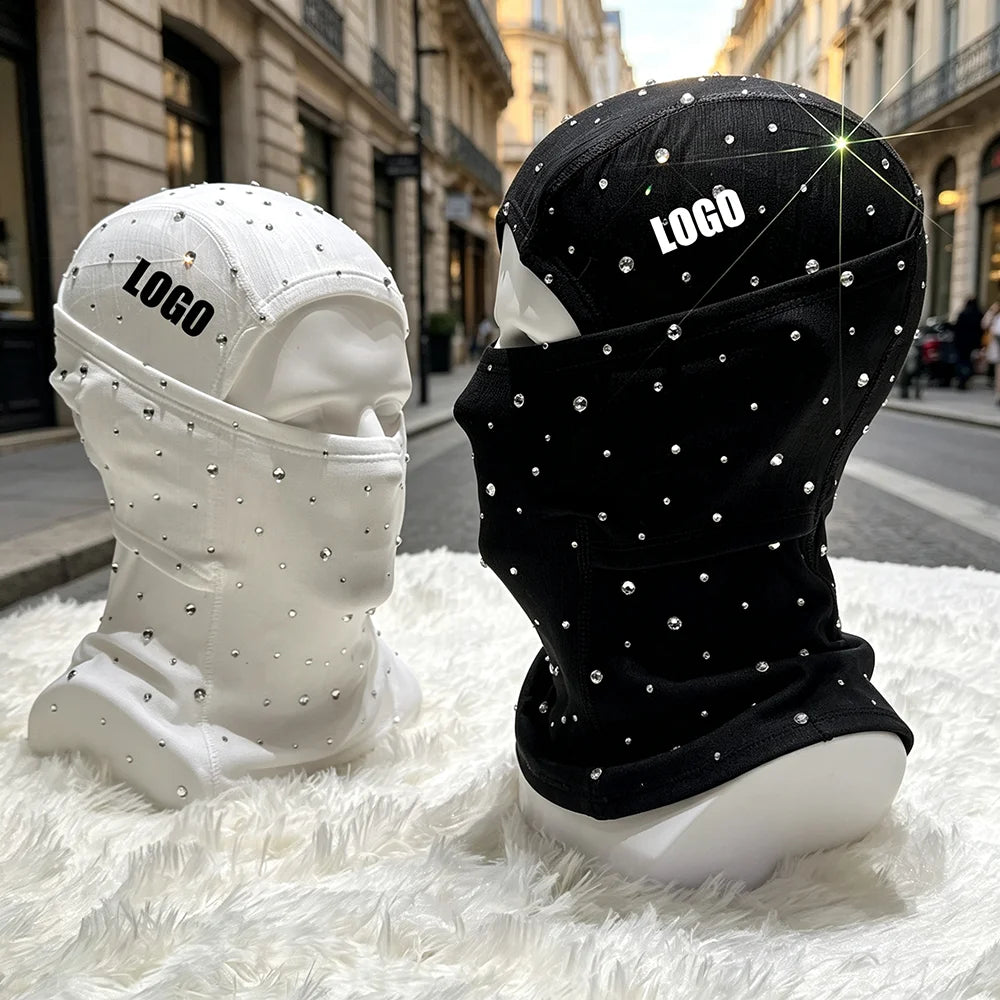 U.S. Overseas Warehouse Men's and Women's Diamond-encrusted Ski Mask Shining for Outdoor Cycling Sports Windproof and Breathable MegaBDM