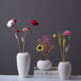 White Stringy Creative Ceramic Vase Nordic Office Home Decoration Simple Flower Container