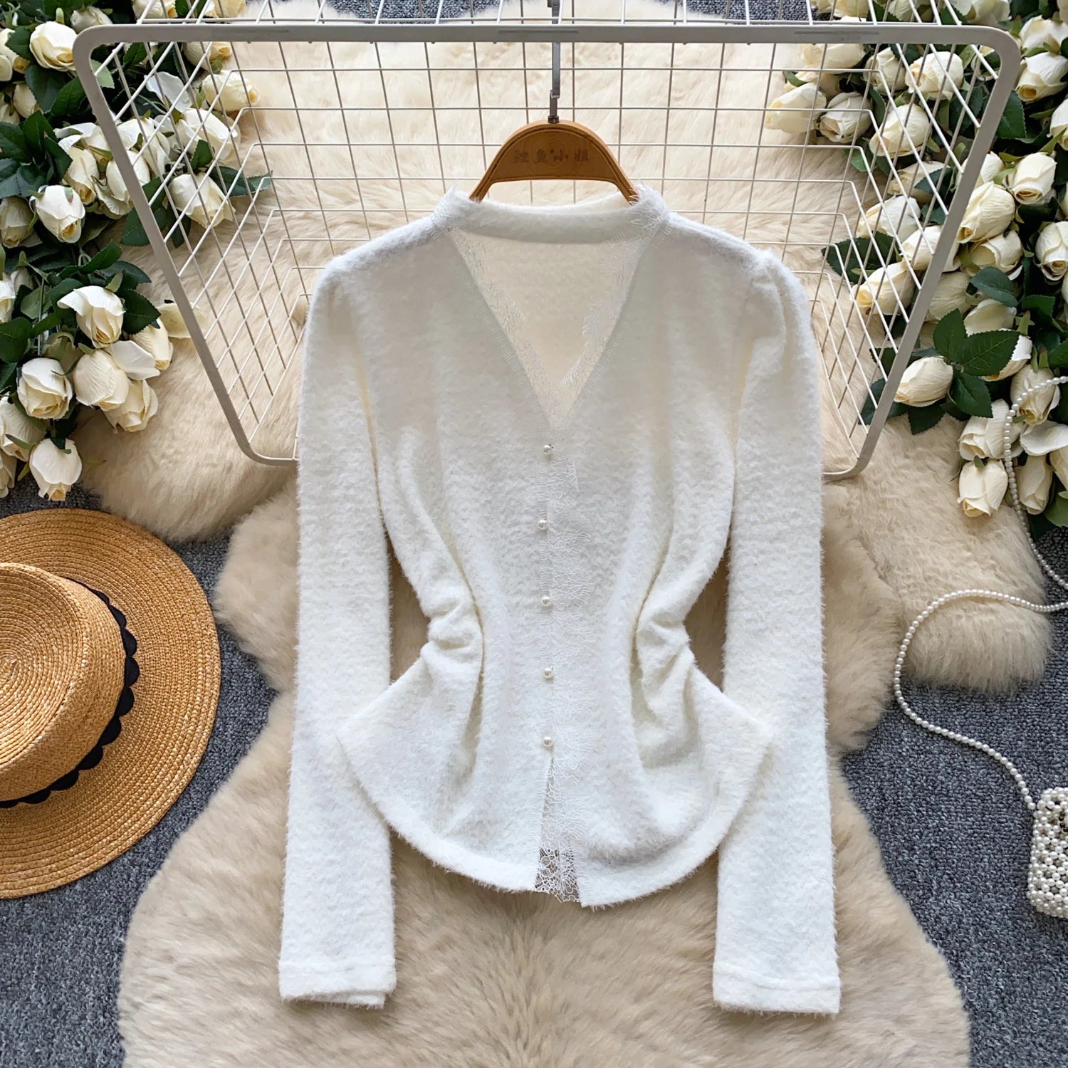 Autumn Full Sleeve Casual Knitting Blouses Women Solid Lace Shirts Ladies Party Tops Clothes Women Wholesale