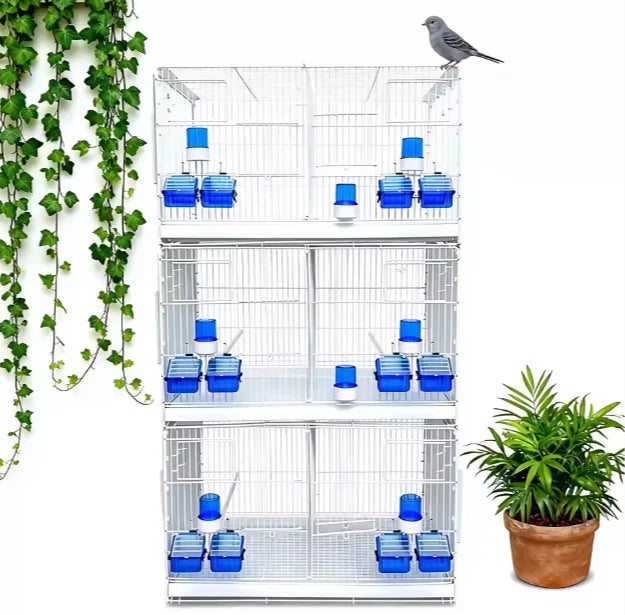 Large Metal Bird Cage Morden Canary Cage Multilayer Bird Breeding Cage Natural Parrot Cage Pet Cages for Birds with Plastic Tray MegaBDM