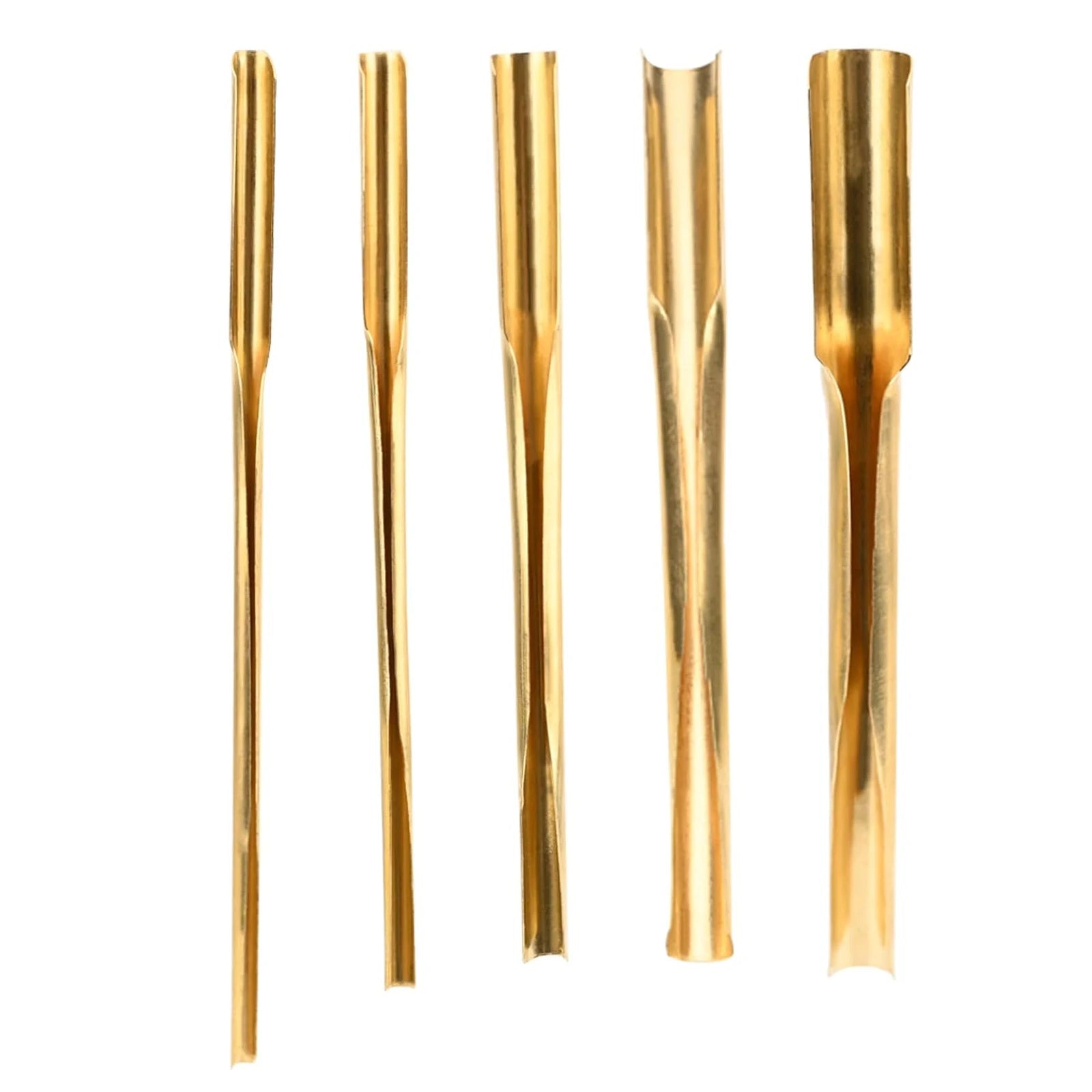 Brass Clay Hole Cutter Ceramic Punch Tools Pottery Sculpting Slotting Tool Kit for DIY Carving Crafts(5PCS)