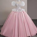 Jancember SFY48 Princess Puff Sleeve Pink Cute Evening Party Puffy Dresses for Girls MegaBDM