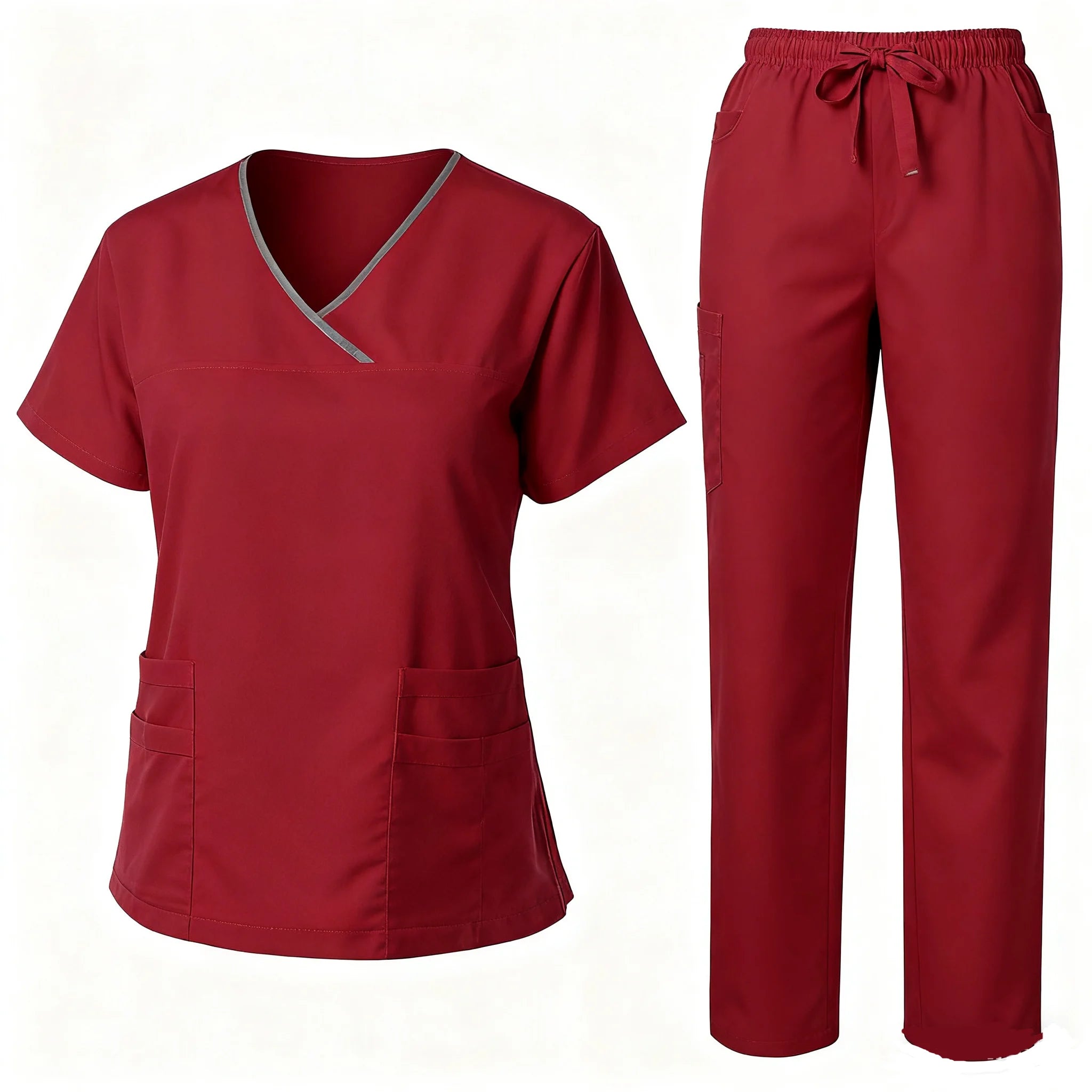 Scrub Suits for Women Classic Fit 5 Pockets Four-Way Stretch Anti-Wrinkle Women's Medical Scrub Top and Pant